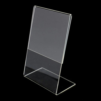 2 размера прозрачна акрилна стойка за дисплей Настолен дисплей Стойка за карти Офис бизнес рафт Прозрачна стойка за карти Настолен държач