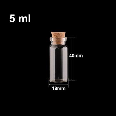 10-50 τμχ 0,5-5ml μίνι γυάλινο μπουκάλι ευχών με φελλό διάφανο δώρο ευλογίας θεραπεία τυχερών drift άδειο μικρό διακοσμητικό βάζου
