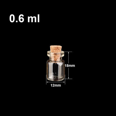 10-50 τμχ 0,5-5ml μίνι γυάλινο μπουκάλι ευχών με φελλό διάφανο δώρο ευλογίας θεραπεία τυχερών drift άδειο μικρό διακοσμητικό βάζου