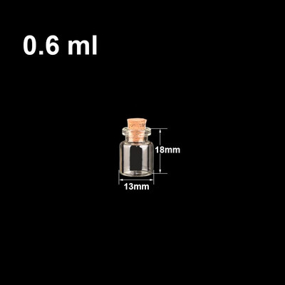 10-50 τμχ 0,5-5ml μίνι γυάλινο μπουκάλι ευχών με φελλό διάφανο δώρο ευλογίας θεραπεία τυχερών drift άδειο μικρό διακοσμητικό βάζου