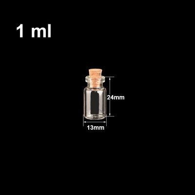 10-50 τμχ 0,5-5ml μίνι γυάλινο μπουκάλι ευχών με φελλό διάφανο δώρο ευλογίας θεραπεία τυχερών drift άδειο μικρό διακοσμητικό βάζου