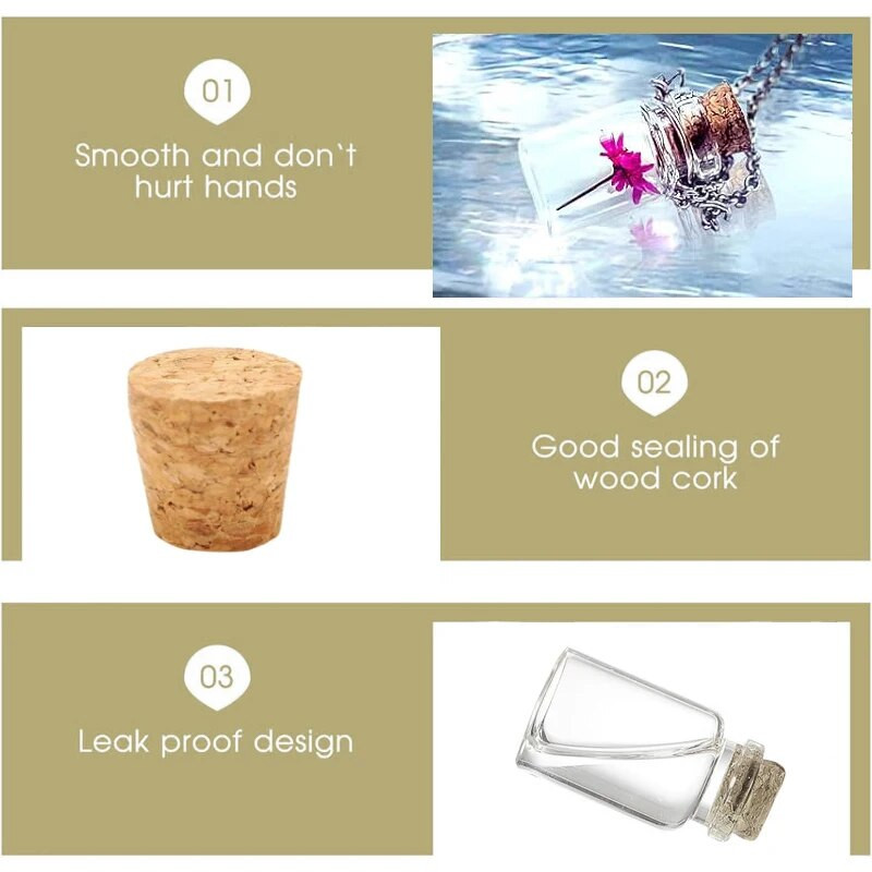 10-50db 0,5-5ml-es mini üveg kívánságüveg parafával átlátszó áldásos ajándék kúra szerencsesodródás üres kis tégely dekoráció