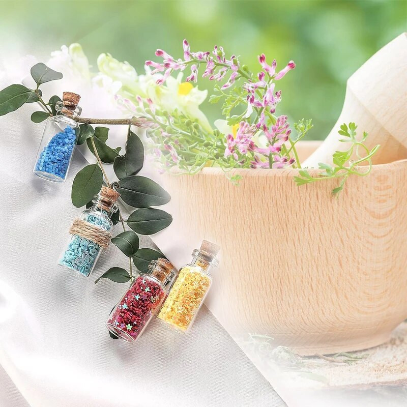 10-50db 0,5-5ml-es mini üveg kívánságüveg parafával átlátszó áldásos ajándék kúra szerencsesodródás üres kis tégely dekoráció