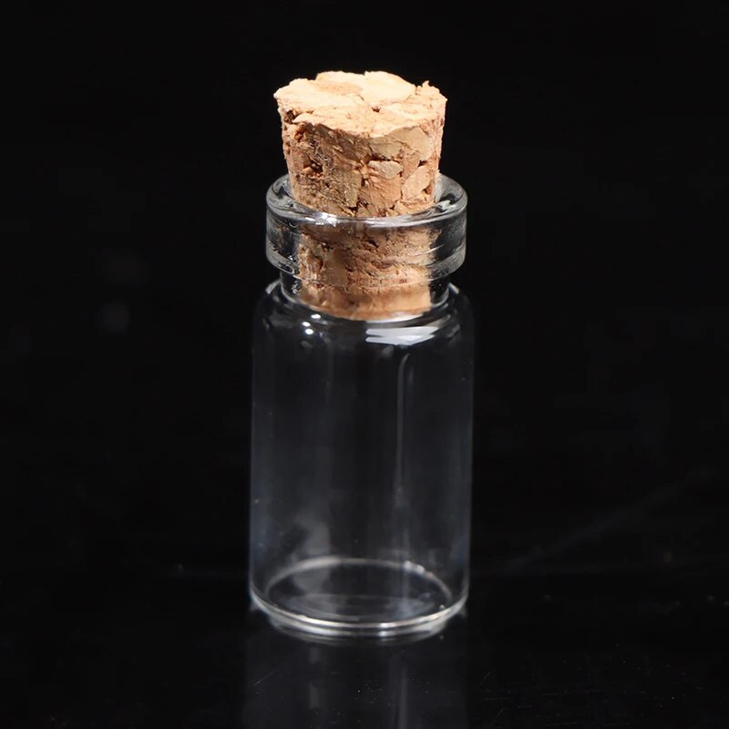 10db Mini üvegpalackok kis fiolák parafa miniatűr átlátszó üvegedények többszörös használatú parafa dugós kívánságüveg (hosszú minta és parafa