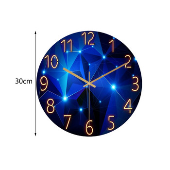 Стъклен стенен часовник Модерен дизайн Пейзажна светлина Луксозно цветно изкуство Reloj Pared Decorativo Часовници Всекидневна Спалня Домашен декор