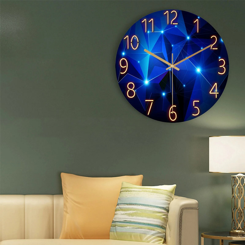 Üveg falióra Modern dizájn Táj Világos Luxus Színes Művészet Reloj Pared Decorativo órák Nappali Hálószoba Lakberendezés