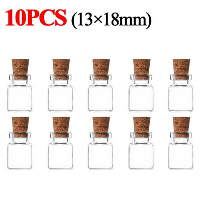 10/50 Pcs Clear Mini Glass Bottles with Cork Stopper Message Bottles Decor Wishing Drifting Bottle DIY Vials Vials Gift