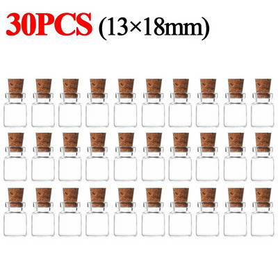 10/50 Pcs Clear Mini Glass Bottles with Cork Stopper Message Bottles Decor Wishing Drifting Bottle DIY Vials Vials Gift