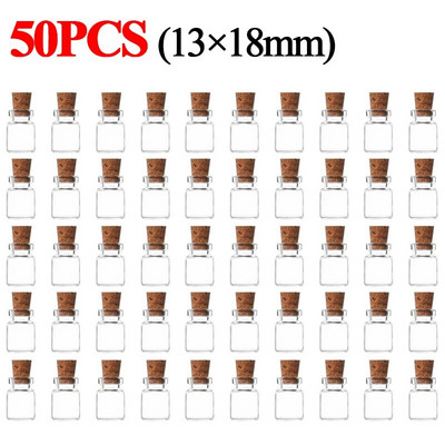 10/50 Pcs Clear Mini Glass Bottles with Cork Stopper Message Bottles Decor Wishing Drifting Bottle DIY Vials Vials Gift