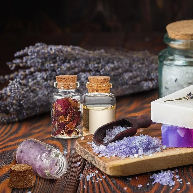 10/50 db átlátszó mini üveg palackok parafa dugóval Üzenőpalackok Party dekoráció Kívánság Sodródó palack barkácsüvegek fiolák Ajándék