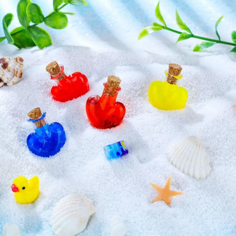 10db 22x26 mm-es üvegpalackok szív alakú átlátszó sodródó palackok kis kívánságpalackok parafa dugóval Esküvői kellékek