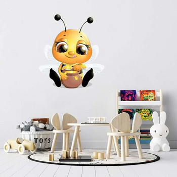 M461 Cute Little Bee Cartoon Αυτοκόλλητο τοίχου με έντομα Παιδικό υπνοδωμάτιο Διακόσμηση Αυτοκόλλητο Νηπιαγωγείο Ψυγείο Τουαλέτας Αυτοκόλλητο