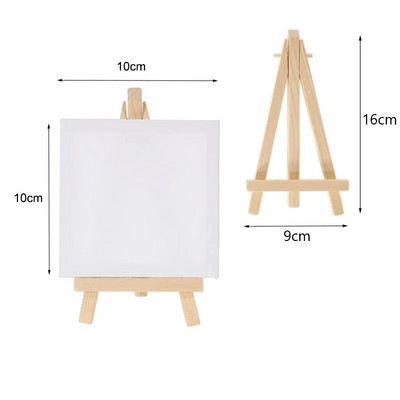 Καλλιτέχνες DIY Σχέδιο 4 ιντσών Mini Easel Mini Canvas Set Painting Kids Painting Craft Μικρό επιτραπέζιο καβαλέτο για σχολική διακόσμηση σπιτιού