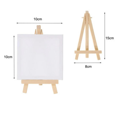 Καλλιτέχνες DIY Σχέδιο 4 ιντσών Mini Easel Mini Canvas Set Painting Kids Painting Craft Μικρό επιτραπέζιο καβαλέτο για σχολική διακόσμηση σπιτιού