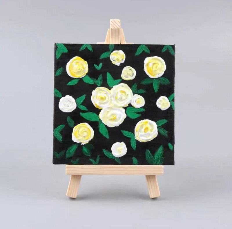 Καλλιτέχνες DIY Σχέδιο 4 ιντσών Mini Easel Mini Canvas Set Painting Kids Painting Craft Μικρό επιτραπέζιο καβαλέτο για σχολική διακόσμηση σπιτιού