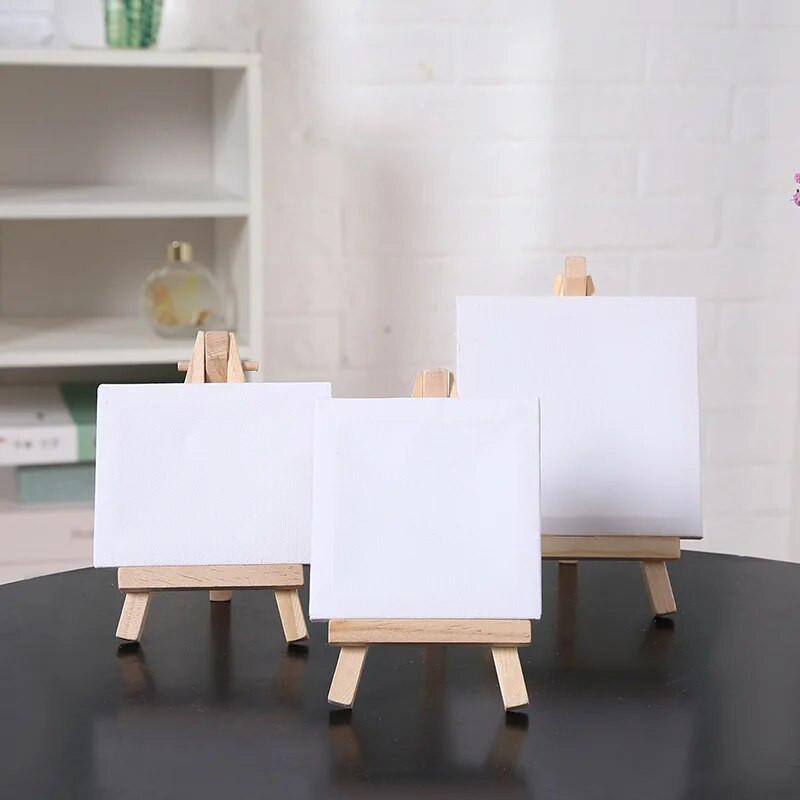Καλλιτέχνες DIY Σχέδιο 4 ιντσών Mini Easel Mini Canvas Set Painting Kids Painting Craft Μικρό επιτραπέζιο καβαλέτο για σχολική διακόσμηση σπιτιού