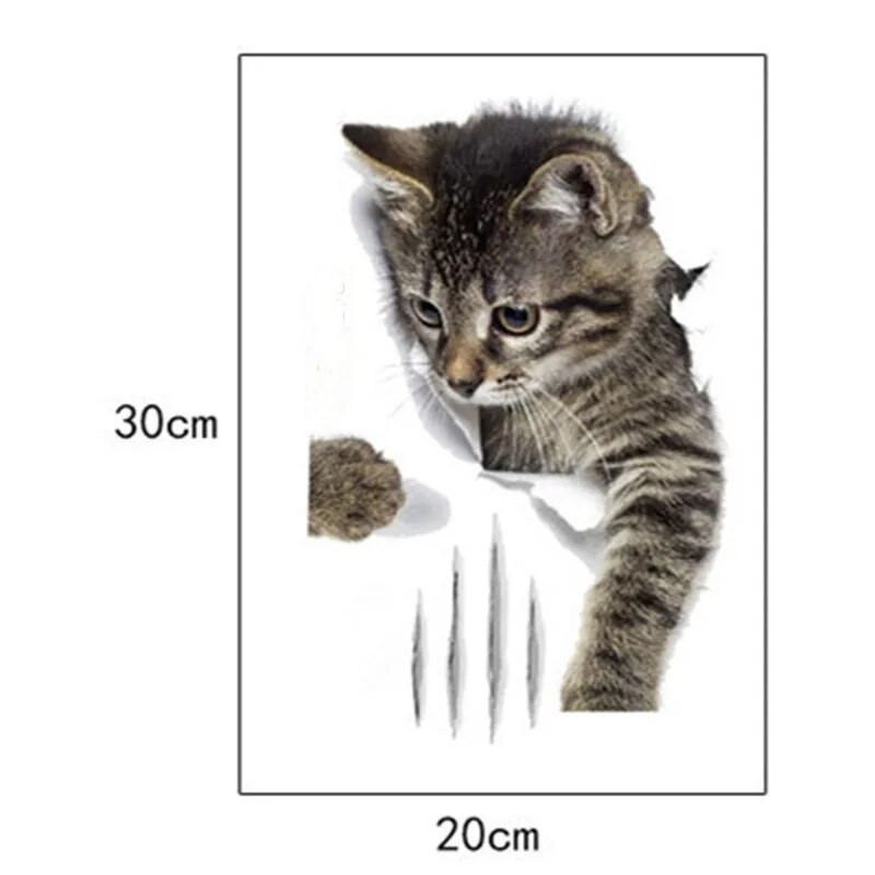 3D kačių ir šunų sienų lipdukai Mieli gyvūnai, žvilgčiojantys, trimatė sieninė tapyba Namų dekoravimo tapyba PVC vandeniui atsparus lipdukas