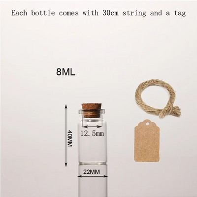 Μίνι γυάλινα μπουκάλια 5 τμχ 5--30ML με Σετ μπουκαλιών από φελλό χαλίκι Gadgets Φιαλίδια φίλτρου Μπουκάλια μηνυμάτων για μπομπονιέρες γάμου