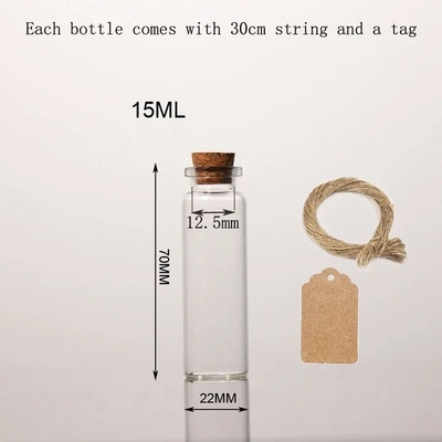 Μίνι γυάλινα μπουκάλια 5 τμχ 5--30ML με Σετ μπουκαλιών από φελλό χαλίκι Gadgets Φιαλίδια φίλτρου Μπουκάλια μηνυμάτων για μπομπονιέρες γάμου