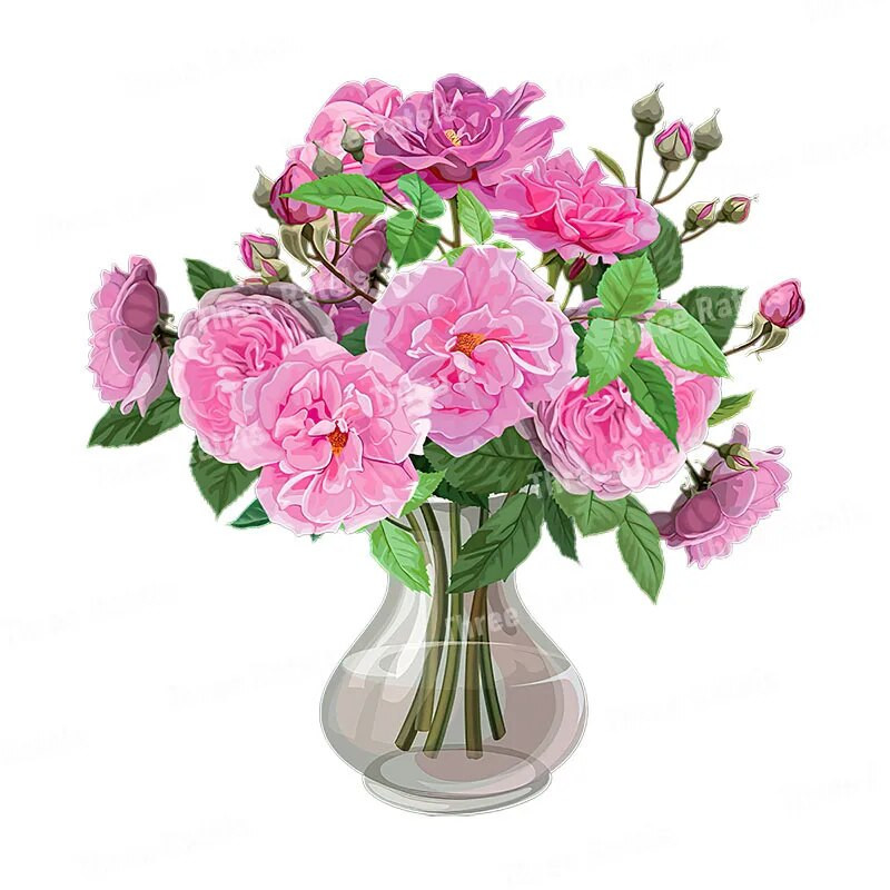 T408# Μπουκέτο λουλουδιών σε χαλαρό ποιμαντικό στυλ Οικογενειακό αυτοκόλλητο τοίχου Διακόσμηση μπάνιου τουαλέτας Καθιστικό Ντουλάπα ψυγείου Αυτοκόλλητα