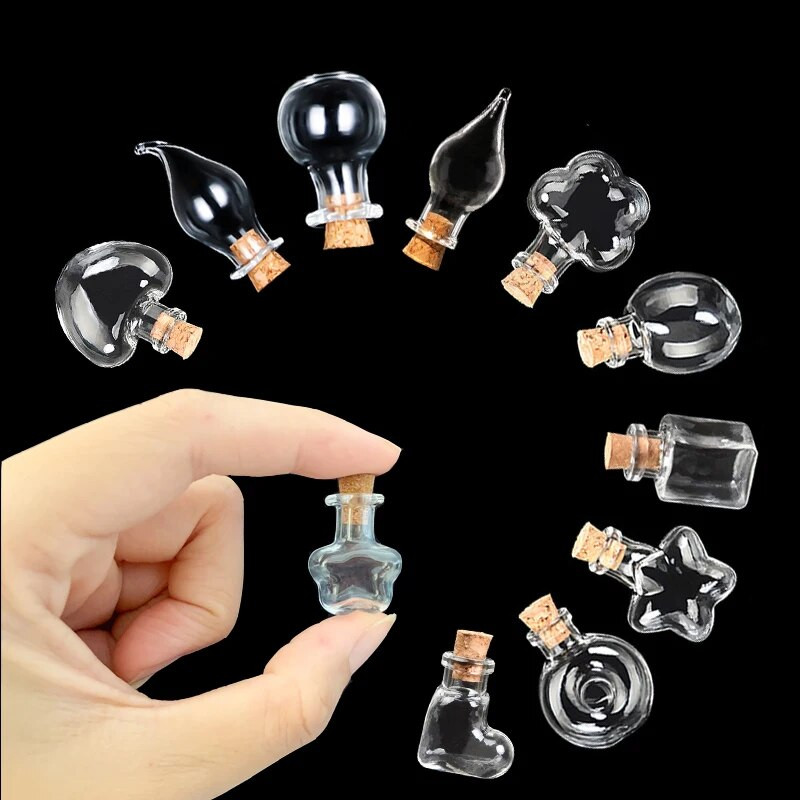 10-50 db-os Mini üveg kívánságüveg parafa dugókkal Átlátszó, sodródó kis kívánságüvegek esküvői partikhoz lakberendezési kellékek