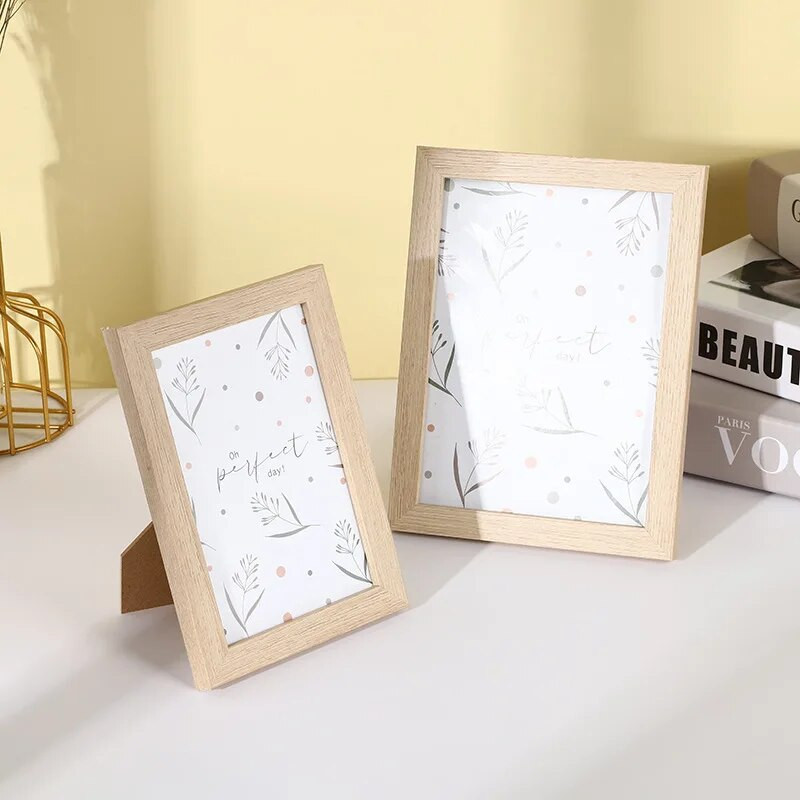 Modern egyszerű fa képkeret 5/6/7/8 hüvelykes/képkeret Fa sűrűségű tábla képkeret lakberendezés