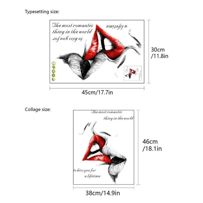 romantikus csók falmatricák hálószoba nappali fal esküvői dekoráció ajtómatricák modern művészeti falfestmény