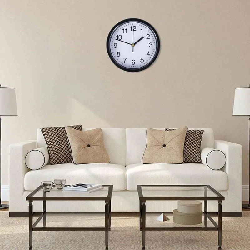 Csendes falióra Vintage csendes, kerek falióra 8 hüvelykes, elemmel működő falióra nappalihoz otthoni hálószoba konyhához