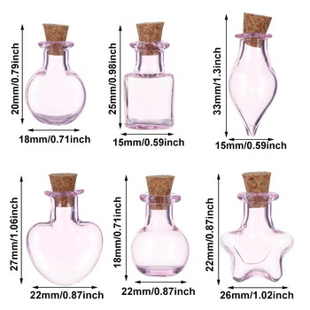 5 τμχ Mini Wishing Bottle Pink Glass Cork Bottles Cork Stopper Άδειο δείγμα Βάζων Αποθήκευση Φιαλίδιο DIY Pendants Διακόσμηση σπιτιού