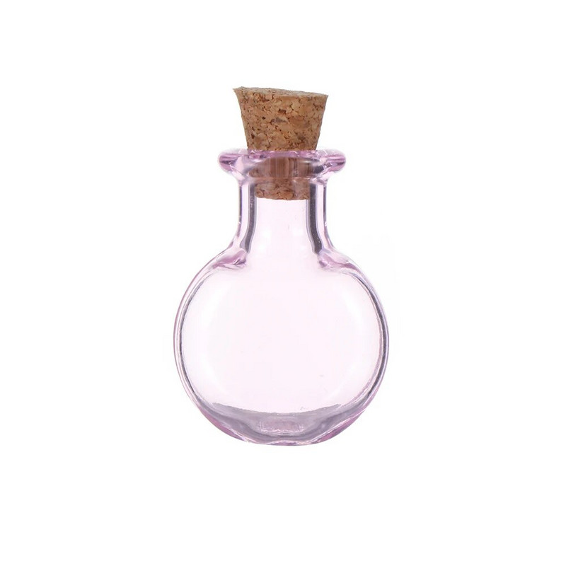 5db mini kívánságüveg rózsaszín üveg parafa palackok parafa dugó Üres mintaüvegek tároló fiola barkács medálok otthoni dekoráció