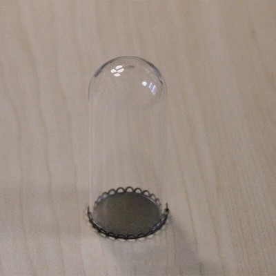 1 X Mix Size Clear Glass Dome Cover Terrarium Cloche Bell Jar με ξύλινη/φελλό/μεταλλική βάση κούκλα Παιχνίδι σπιτιού Διακόσμηση δωματίου μελέτης
