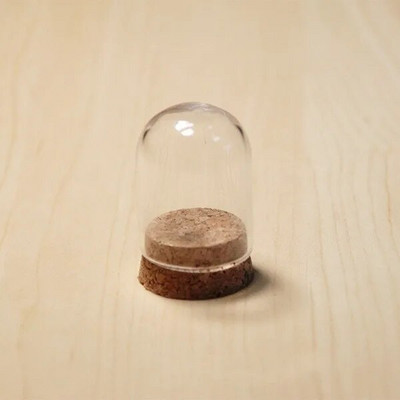 1 X Mix Size Clear Glass Dome Cover Terrarium Cloche Bell Jar με ξύλινη/φελλό/μεταλλική βάση κούκλα Παιχνίδι σπιτιού Διακόσμηση δωματίου μελέτης