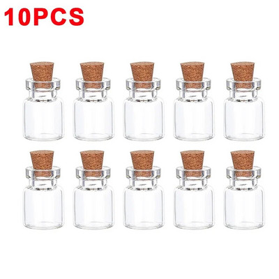50/10Pcs Mini Clear Glass with Cork Διαφανές DIY Art Craft Message Bottle Empty Wishing Bottles Χριστουγεννιάτικη διακόσμηση γάμου