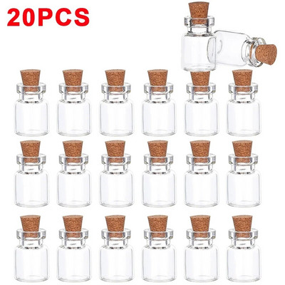 50/10Pcs Mini Clear Glass with Cork Διαφανές DIY Art Craft Message Bottle Empty Wishing Bottles Χριστουγεννιάτικη διακόσμηση γάμου