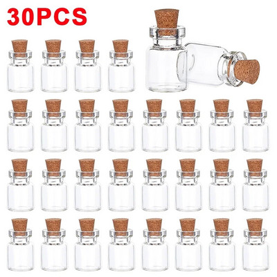 50/10Pcs Mini Clear Glass with Cork Διαφανές DIY Art Craft Message Bottle Empty Wishing Bottles Χριστουγεννιάτικη διακόσμηση γάμου