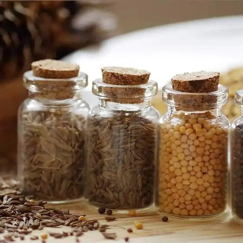 50/10 db Mini átlátszó üveg parafával, átlátszó barkácsolás, kézműves Üzenetüveg Üres Kívánságüvegek Karácsonyi esküvői parti dekoráció