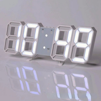 Интелигентен 3d цифров будилник Стенни часовници Домашен декор Led Цифров настолен часовник с температура Дата Час Nordic Голям настолен часовник