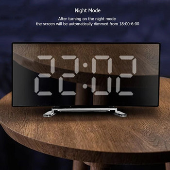 Καθρέφτης LED Ψηφιακό ρολόι Δημιουργικό ψηφιακό ξυπνητήρι 6 ιντσών Μεγάλη οθόνη USB Ρολόι κομοδίνο με φόρτιση/μπαταρίες