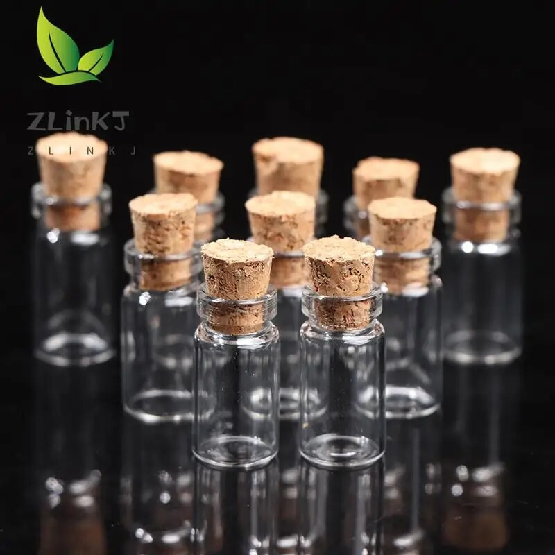 10 db Üvegüveg Miniatűr bájitalüveg Mini parafa üvegfiolák Esküvői barkácsolás Mini Drift Bottle Kívánságüveg Parfümös Palack