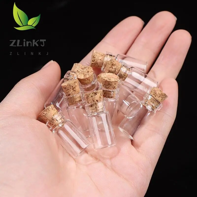 10 db Üvegüveg Miniatűr bájitalüveg Mini parafa üvegfiolák Esküvői barkácsolás Mini Drift Bottle Kívánságüveg Parfümös Palack