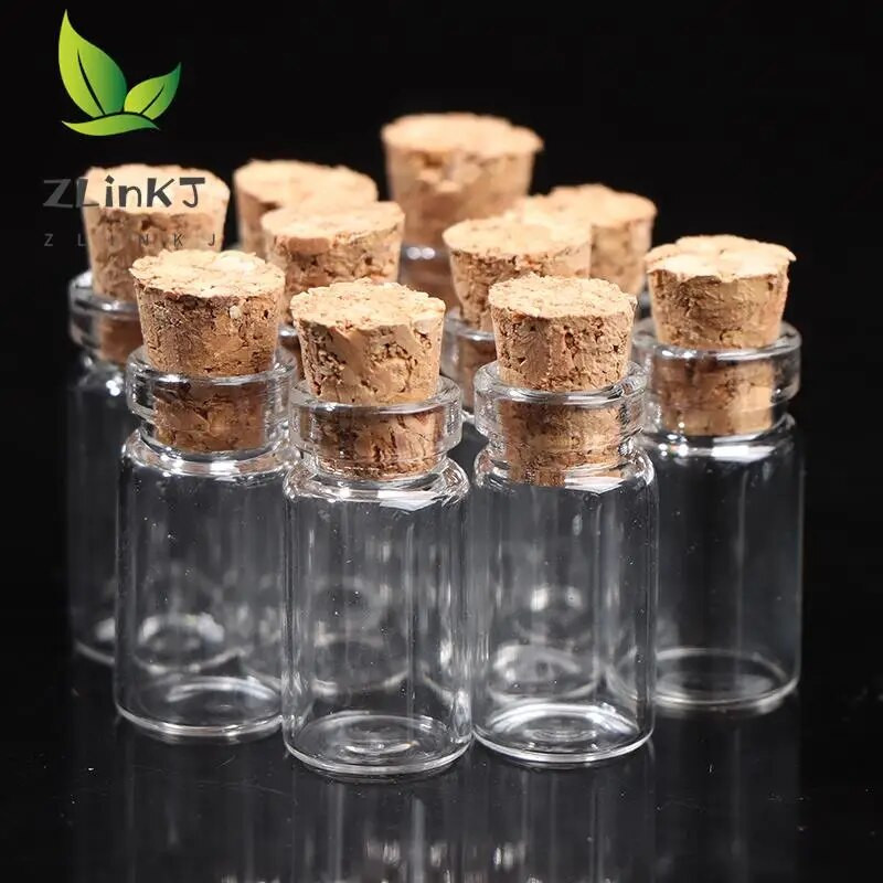 10 db Üvegüveg Miniatűr bájitalüveg Mini parafa üvegfiolák Esküvői barkácsolás Mini Drift Bottle Kívánságüveg Parfümös Palack