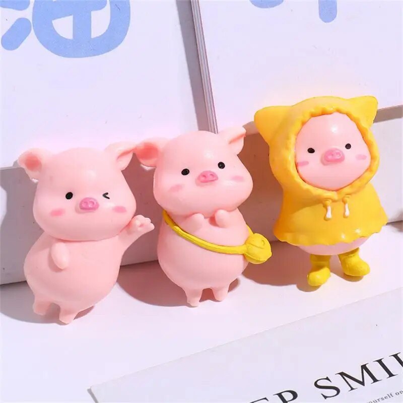 Aranyos rajzfilm rózsaszín malac figura miniatűr díszgyanta malacka szobor kollekció játék tündérkert mini miniatűr dekoráció