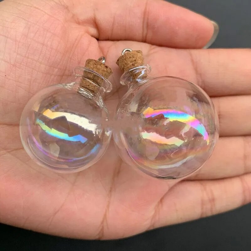 5X mini üvegpalackok szivárványos sodródó palackok parfümös kívánságpalackok parafa dugóval esküvői születésnapi parti üvegedényekhez