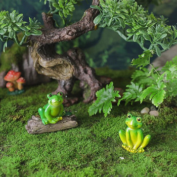 Βάτραχοι κινουμένων σχεδίων Kawaii Τεχνητή ρητίνη Πράσινα ειδώλια βατράχων DIY Αξεσουάρ Micro-landscape Διακοσμήσεις για γλάστρες κήπου