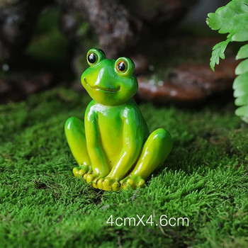 Kawaii Анимационни жаби Изкуствена смола Фигурки на зелени жаби Направи си сам Микро-пейзажни аксесоари Декорации за градински саксии