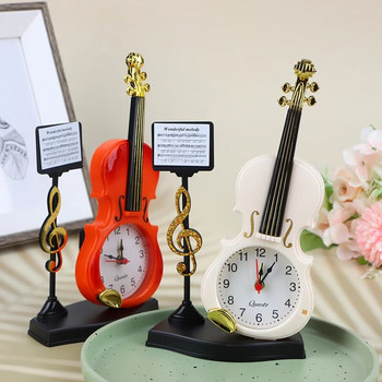 1 бр. Творчески будилник с цигулка Моден прост европейски стил Детски сладък анимационен нощен часовник Ретро орнамент