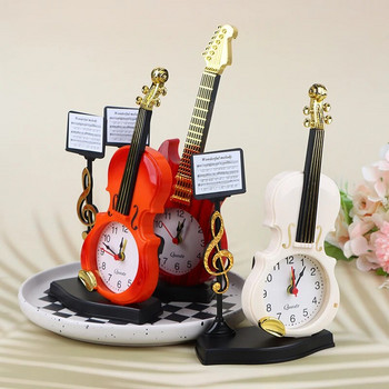 1 бр. Творчески будилник с цигулка Моден прост европейски стил Детски сладък анимационен нощен часовник Ретро орнамент