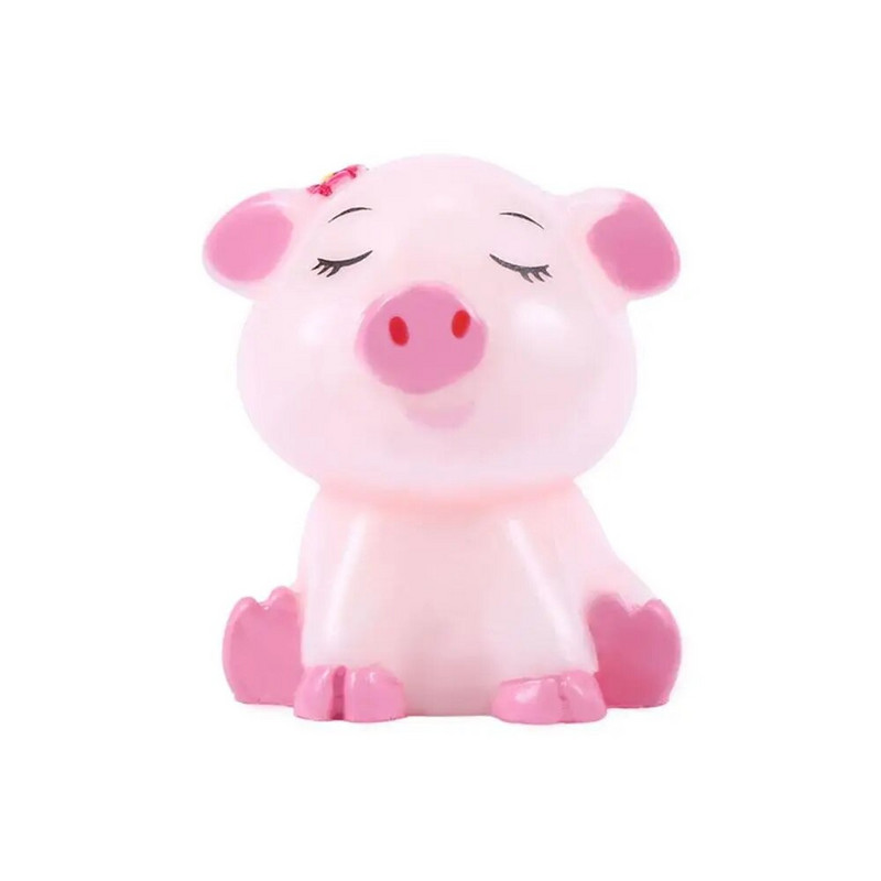 4db Cute Pig Family Animal Model figura lakberendezési miniatűr tündér kerti dekorációs kellékek szobor Gyanta kézműves figura