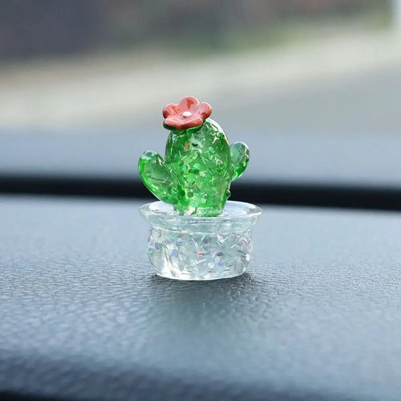 Könnyen használható kaktusz szobor Eredeti kézzel készített műgyanta asztali díszek nem fakulnak miniatűr figurák számítógép