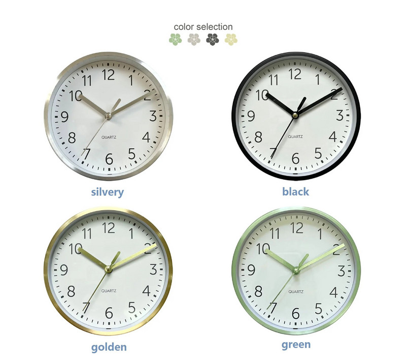 6-инчов креативен малък стенен часовник от метална алуминиева сплав, обикновени орнаменти за часовник, спалня, креативен часовник за седалка, модерен декор на стая